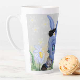 Caneca De Café Latte Pequeno burro e margarida - Adicione seu nome / te