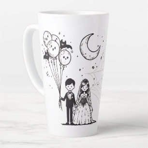 Caneca De Café Latte Pequeno Casal Spooky