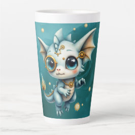 Caneca De Café Latte Pequeno Dragão a Vapor – Engenheiro de Caos Profis