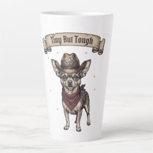 Caneca De Café Latte Pequeno Mas Resistente Chihuahua Cowboy - Arte Oci