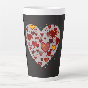 Caneca De Café Latte Pequenos Corações