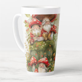 Caneca De Café Latte Pequenos Gnomos e Ferramentas Arte Digital