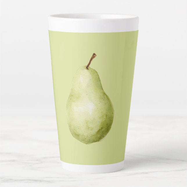 Caneca De Café Latte Pera Fruta Verde (Frente)