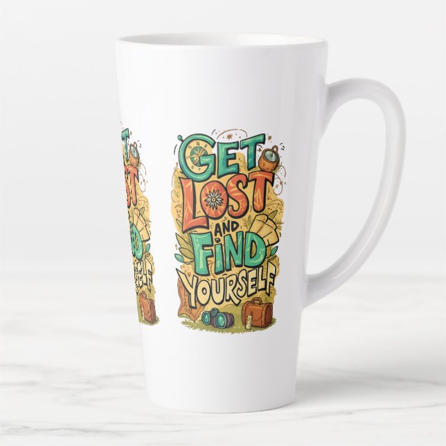 Caneca De Café Latte Perca-se e Encontre-se (Direita)