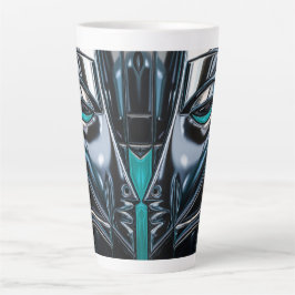 Caneca De Café Latte Perfil Teal e Prata