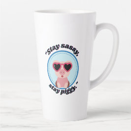 Caneca De Café Latte permanecer atrevida citação porca