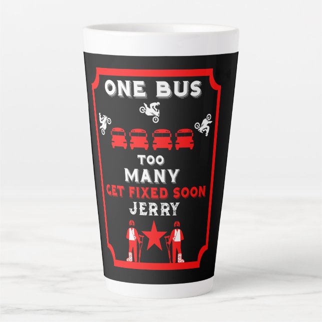 Caneca De Café Latte Perna Quebrada Engraçada Fica Bem (Frente)