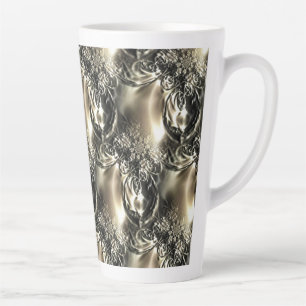 Caneca De Café Latte Pérolas Douradas