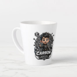Caneca De Café Latte Personagem de Carbono ATOMIVRA
