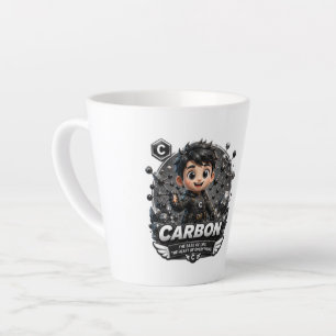 Caneca De Café Latte  Personagem de Carbono ATOMIVRA 