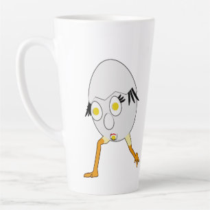 Caneca De Café Latte Personagem de Ovo Excêntrico RG & RA Design Fofo