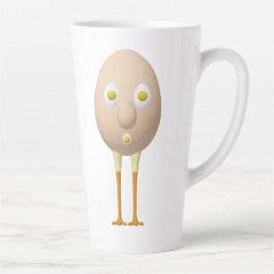 Caneca De Café Latte Personagem de Ovo Excêntrico RG & RA Design Fofo