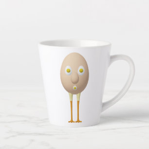 Caneca De Café Latte Personagem de Ovo Excêntrico RG & RA Design Fofo