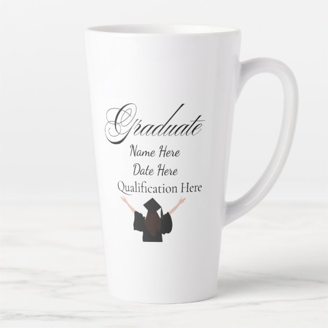Caneca De Café Latte Personalised Graduation Name, Custom Gift for her (Direita)