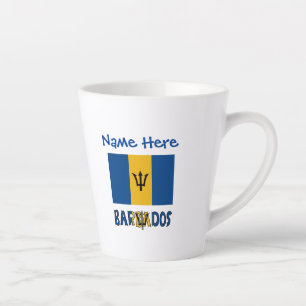 Caneca De Café Latte Personalização Azul do Sinalizador Barbados