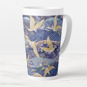 Caneca De Café Latte Personalização do guindaste japonês