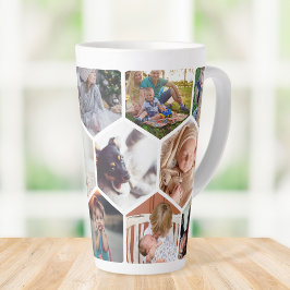 Caneca De Café Latte Personalizadas Fotos Personalizadas da Família Hon