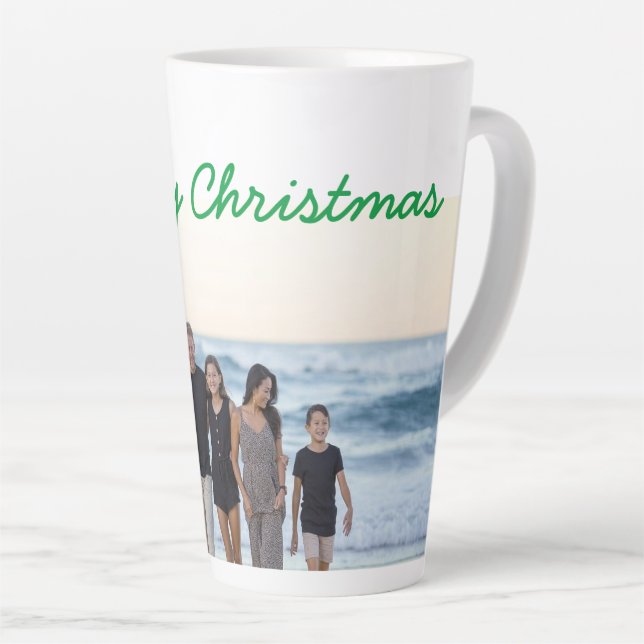 Caneca De Café Latte personalizado adicionar seu texto fotográfico feri (Ângulo direito)