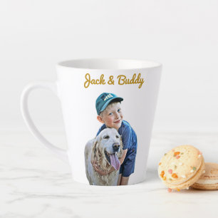 Caneca De Café Latte Personalizado Com Foto Do Cachorro E Imagem Do Pro