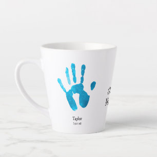 Caneca De Café Latte Personalizado Duas impressões das mãos Nós te amam