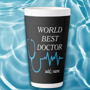 Caneca De Café Latte Personalizado Melhor Médico de Sempre Graduação Ag