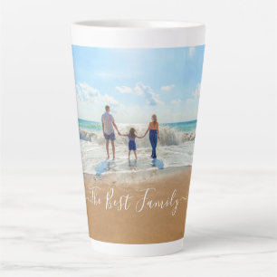 Caneca De Café Latte Personalizado seu álbum de fotos com texto persona