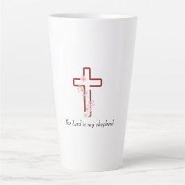 Caneca De Café Latte Personalizar a Cruz Holly de Natal