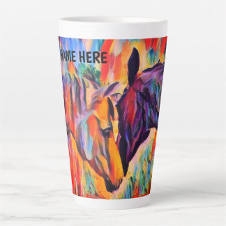 Caneca De Café Latte Personalizar amantes de cavalos Latte Mug