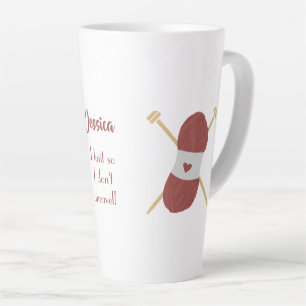 Caneca De Café Latte Personalizar "Eu tricoto para que não desmarque" E