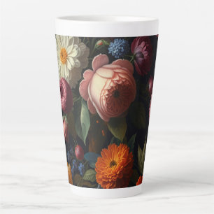 Caneca De Café Latte Personalizar floral Vintage