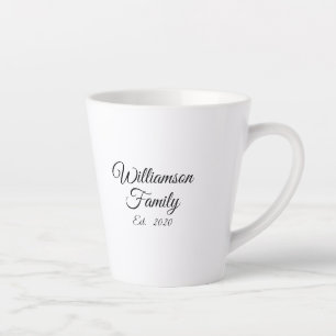 Caneca De Café Latte Personalizar sobrenome do Casal, ano, número