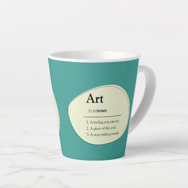 Caneca De Café Latte Personalized Art Dictionary Style Coffee Mug (Ângulo direito)