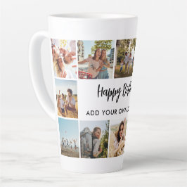 Caneca De Café Latte Personalized Birthday Photo Collage Mug