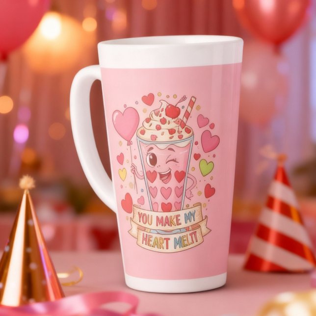Caneca De Café Latte Personalized Cute Milkshake Valentine (Criador carregado)