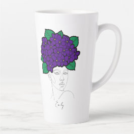 Caneca De Café Latte Personalized February Birth Flower Crown Art