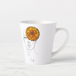 Caneca De Café Latte Personalized October Birth Flower Portrait