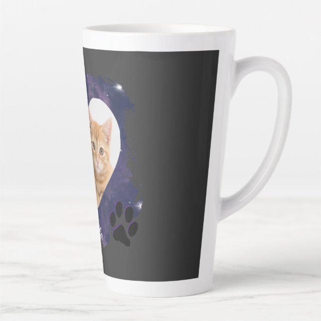 Caneca De Café Latte Personalized Photo Pet Latte Mug (Direita)