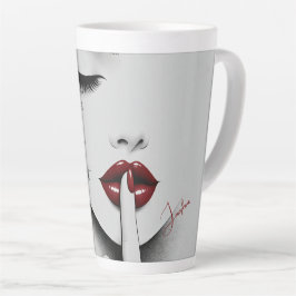 Caneca De Café Latte Personalized Sassy Quote Red Lips Beauty Glam Chic