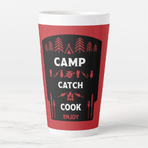 Caneca De Café Latte Pesca De Campos E Capturas