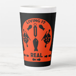 Caneca De Café Latte Pesca do salmão selvagem
