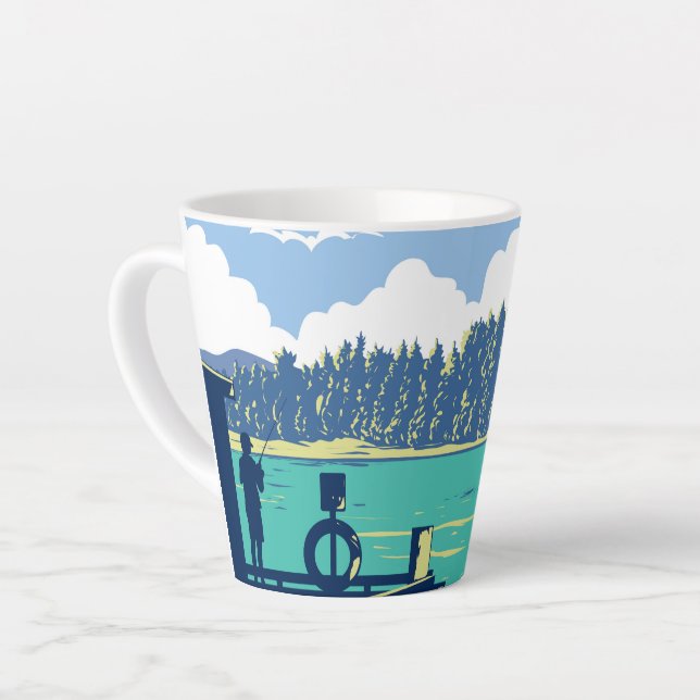 Caneca De Café Latte Pesca em Mapua (Ângulo esquerdo)