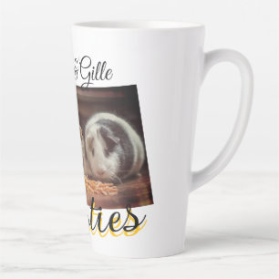 Caneca De Café Latte Pet Frities adiciona nome e foto animal amor