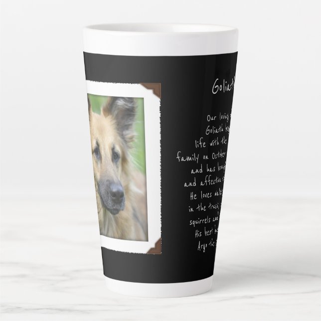 Caneca De Café Latte Pet Photo Dedication Memory Words Latte Mug (Frente)