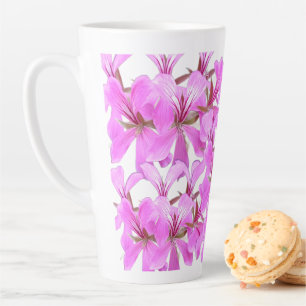 Caneca De Café Latte Petais Suaves - Lata Floral Cor-de-Rosa