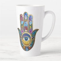 Pétalas Coloridas Folhas Hamsa Safira Terceiro Olh