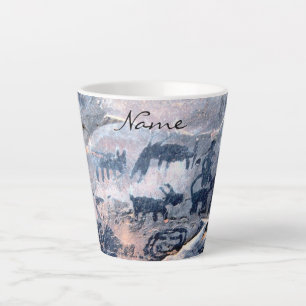 Caneca De Café Latte petroglifo nativo americano Thunder_Cove