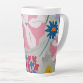 Caneca De Café Latte Petunias e Flores de Verão