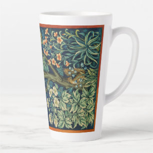 Caneca De Café Latte Pheasant Bird em uma árvore (por William Morris)
