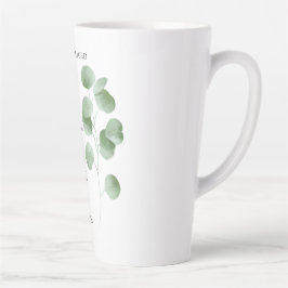 Caneca De Café Latte Philippians 4:4-7 Eucalyptus Leaf Bíblia Verse