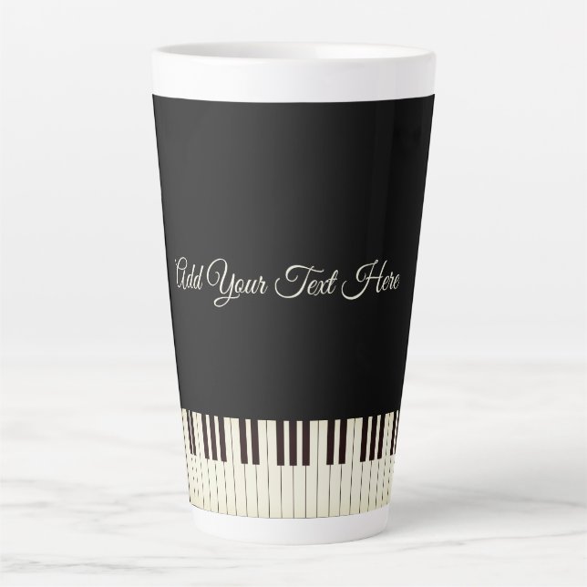 Caneca De Café Latte Piano Keys Piano (Frente)